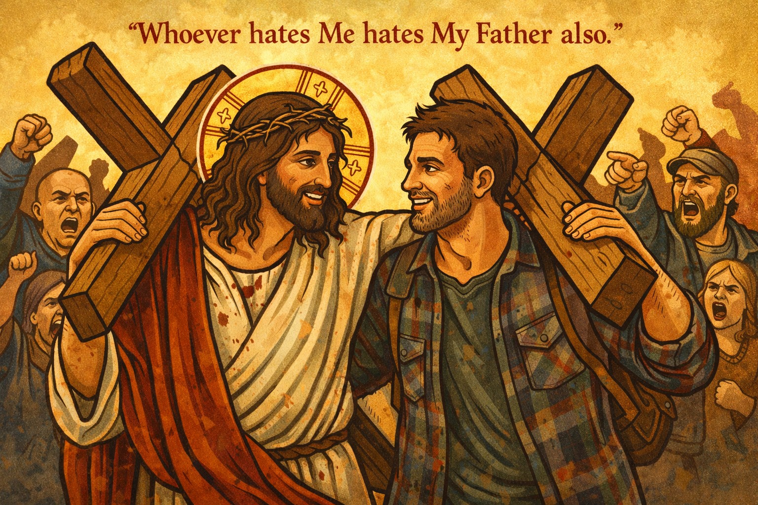 Light breaking through clouds