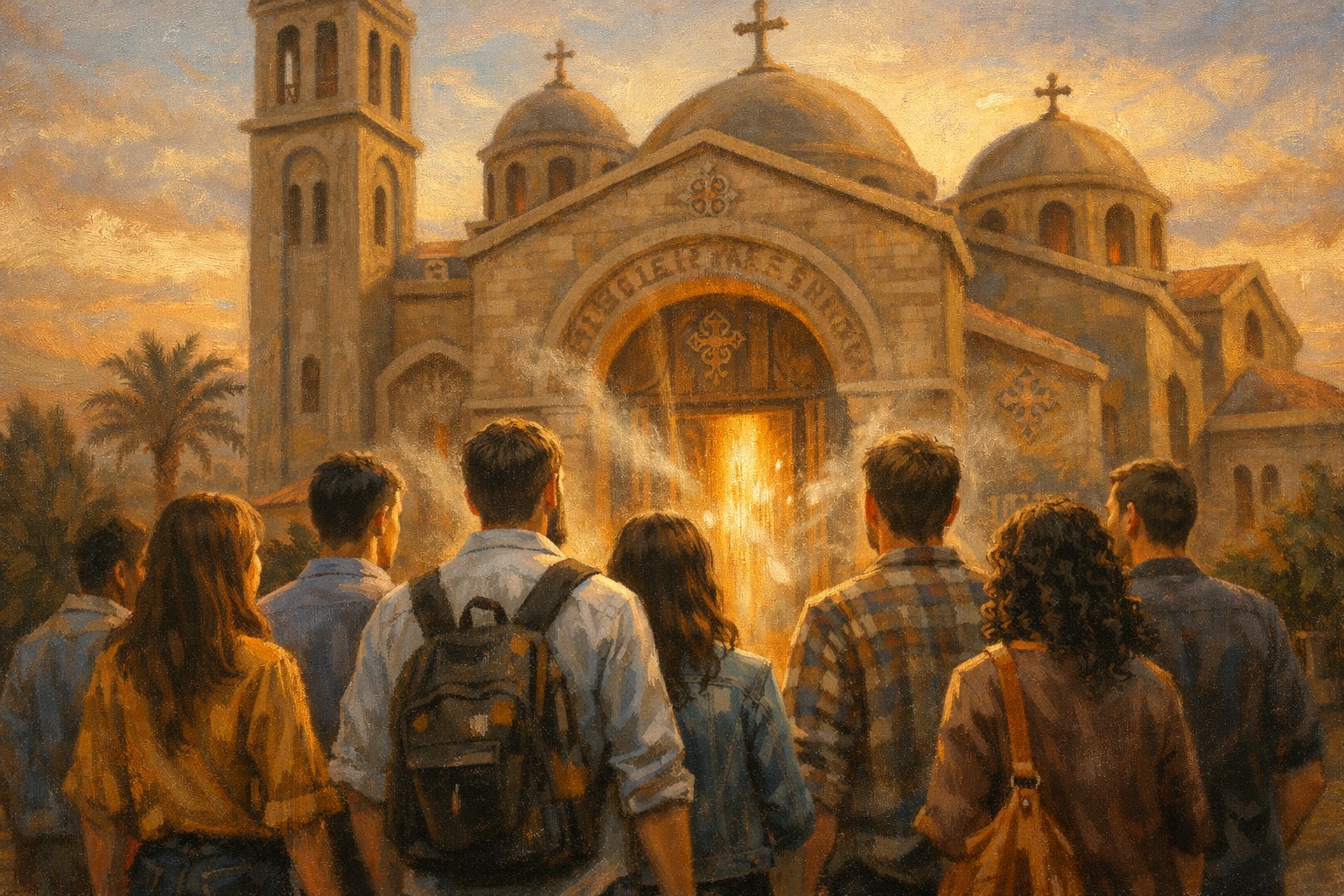 Church icon and liturgical light